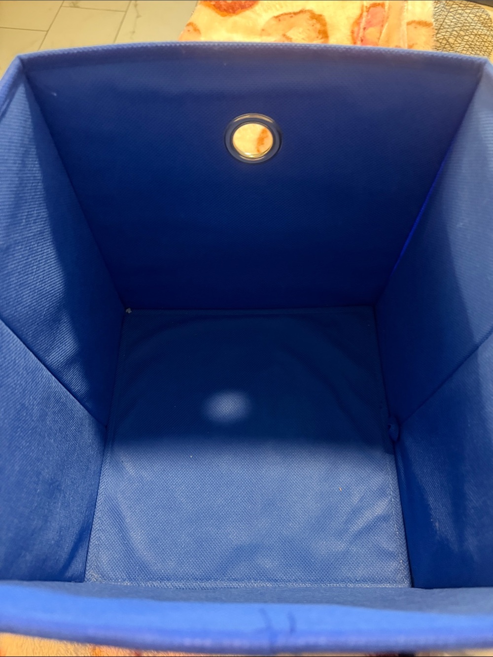 Blue Fabric Drawer Storage Bin with Gold Grommet - Picture 5 of 6